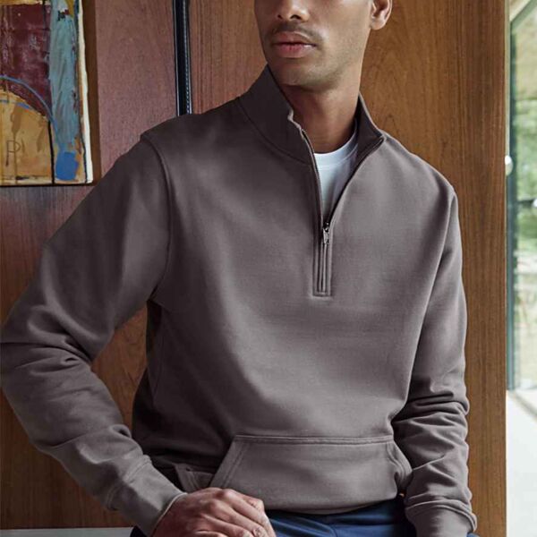 Kustom Kit Regular Fit 1/4 Zip Piqué Sweatshirt Thumbnail